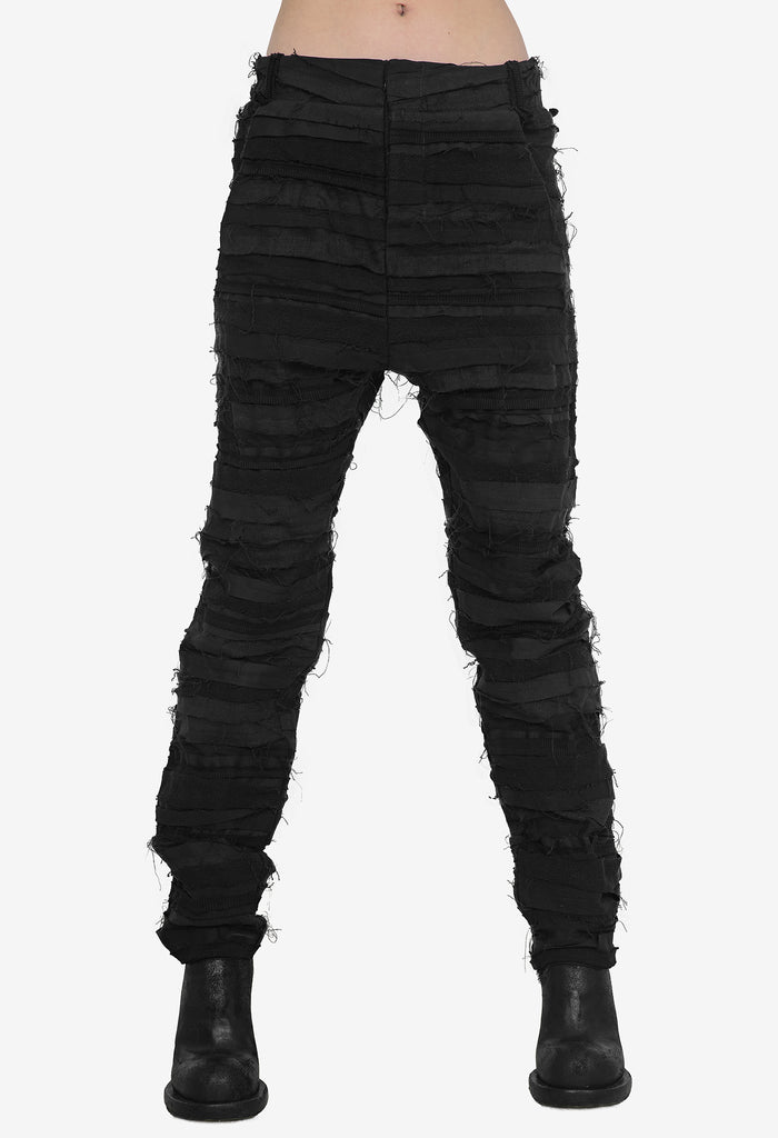 Fringed-Patch Recycled Pants