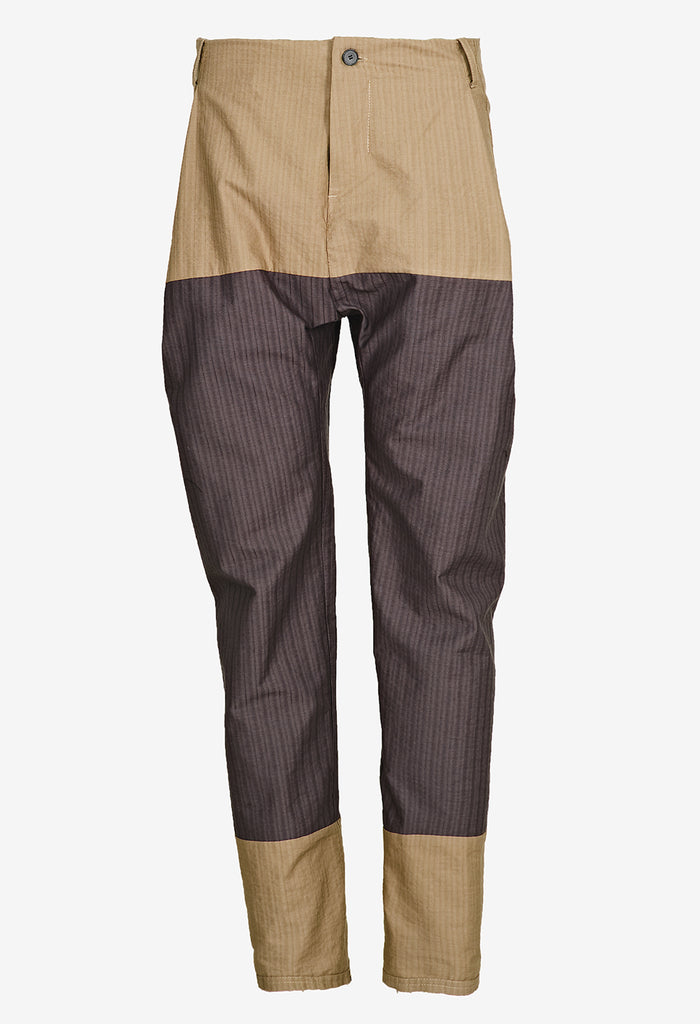 Two-Tone Striped Pants