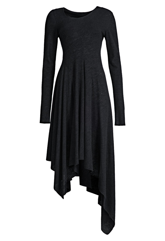 Asymmetric Wool Dress