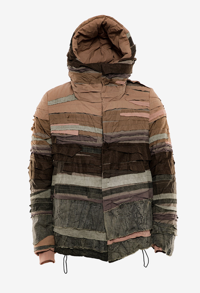 Textured Patchwork Winter Jacket