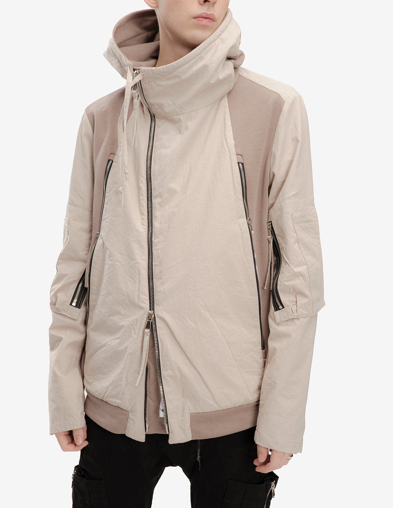 Two-Fabric Hooded Bomber