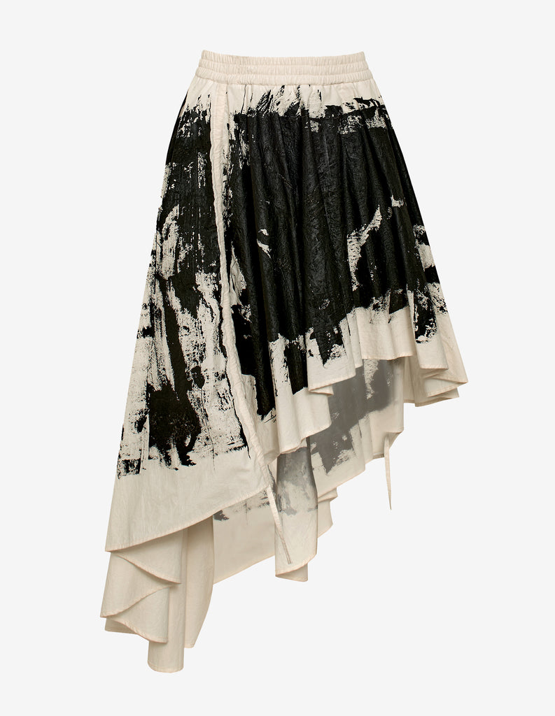 Hand-Painted Asymmetric Skirt