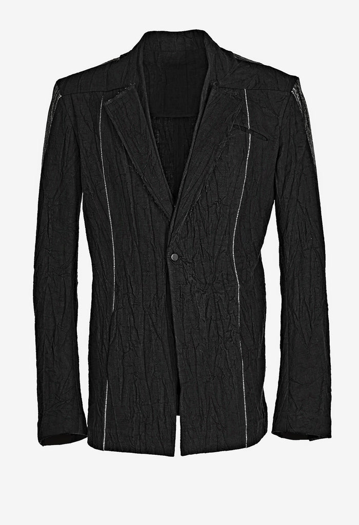 Distressed Crinkled Suit Jacket