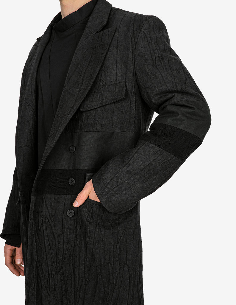 Denim-Panels Linen Coat