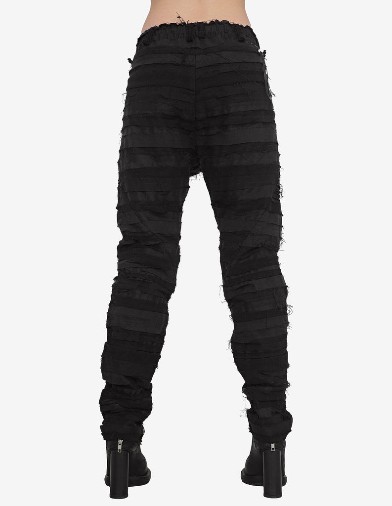 Fringed-Patch Recycled Pants