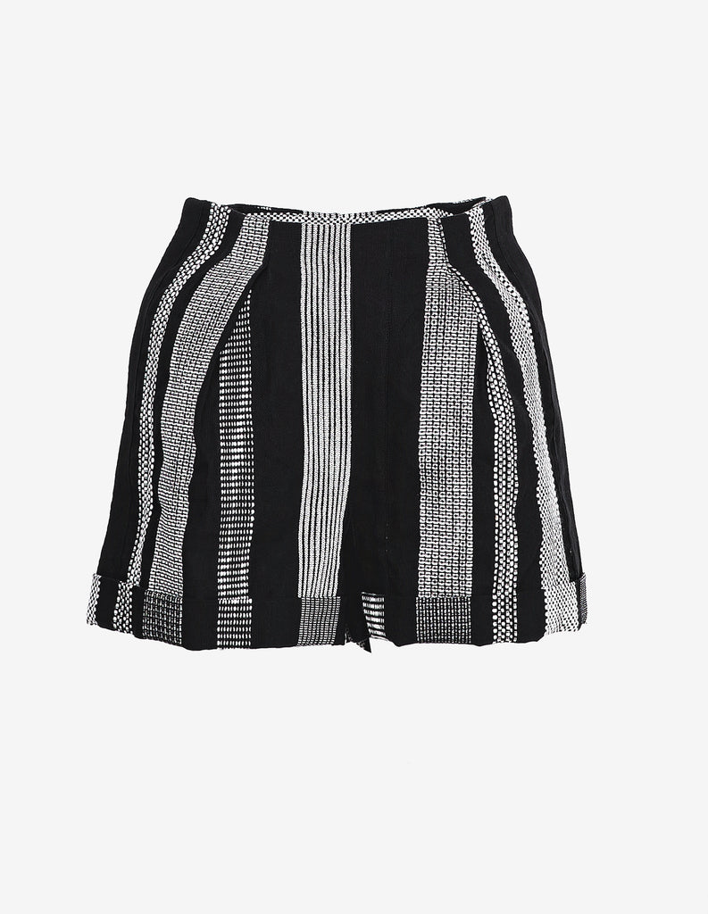 Pleated Striped Shorts