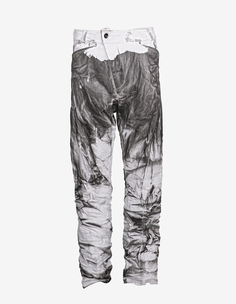 Hand-painted Crinkled Denim Pants