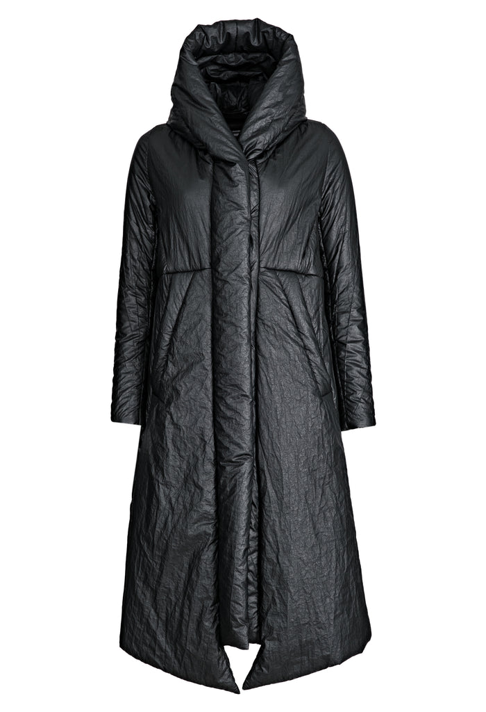 Coated Padded Hooded Coat