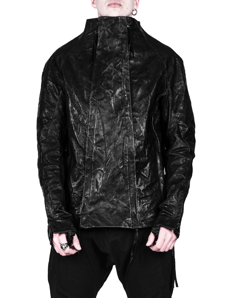 Textured Bondage Leather Jacket