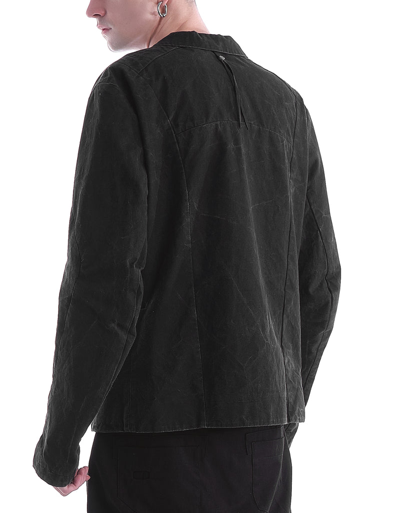 Distressed Heavy Cotton Blazer Jacket