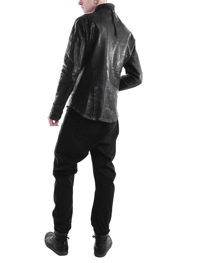 Structured Seamed Leather Jacket