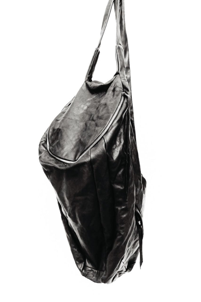 Large Zipped Leather Backpack