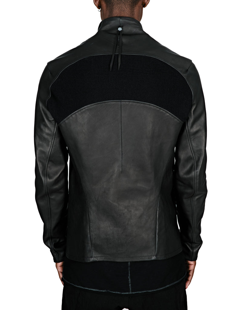 High Neck Leather Jacket