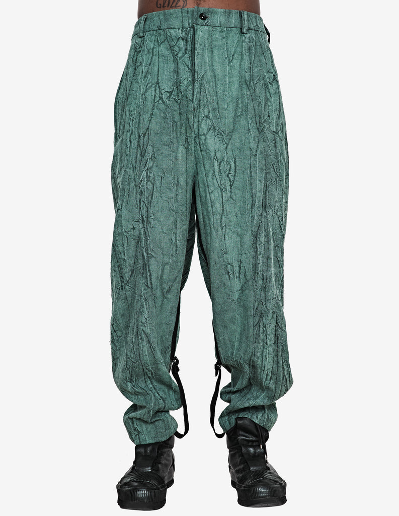 Marble-Dyed Crinkled Pants