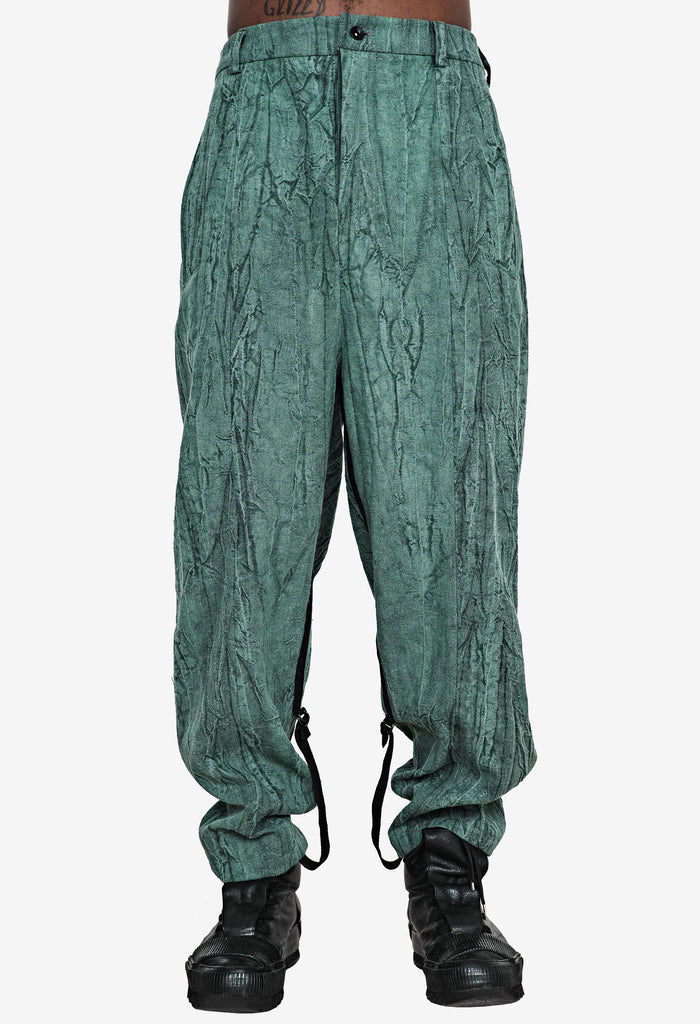 Marble-Dyed Crinkled Pants