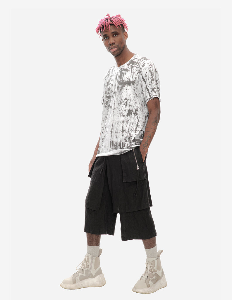 Double-Layered Linen Shorts